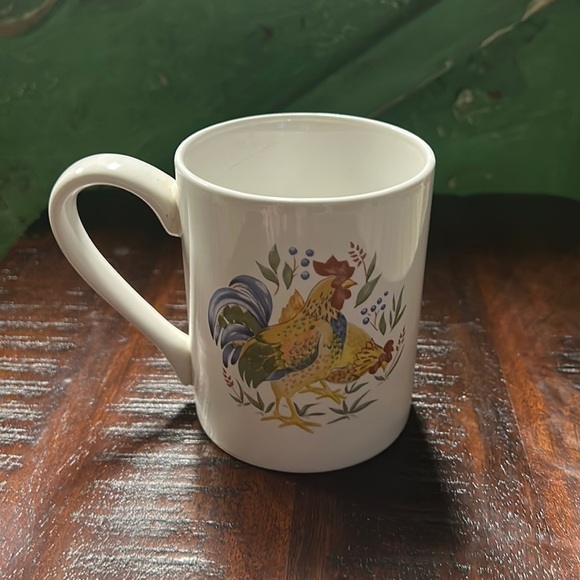 Corelle County Morning Rooster Mugs by Corning 4" Cream Farm Living Cup - Picture 1 of 4
